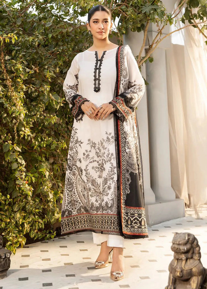 M basic Elaheh by Maria B Printed Lawn Suit Unstitched 3 Piece MB25EM D-05 - Summer Collection