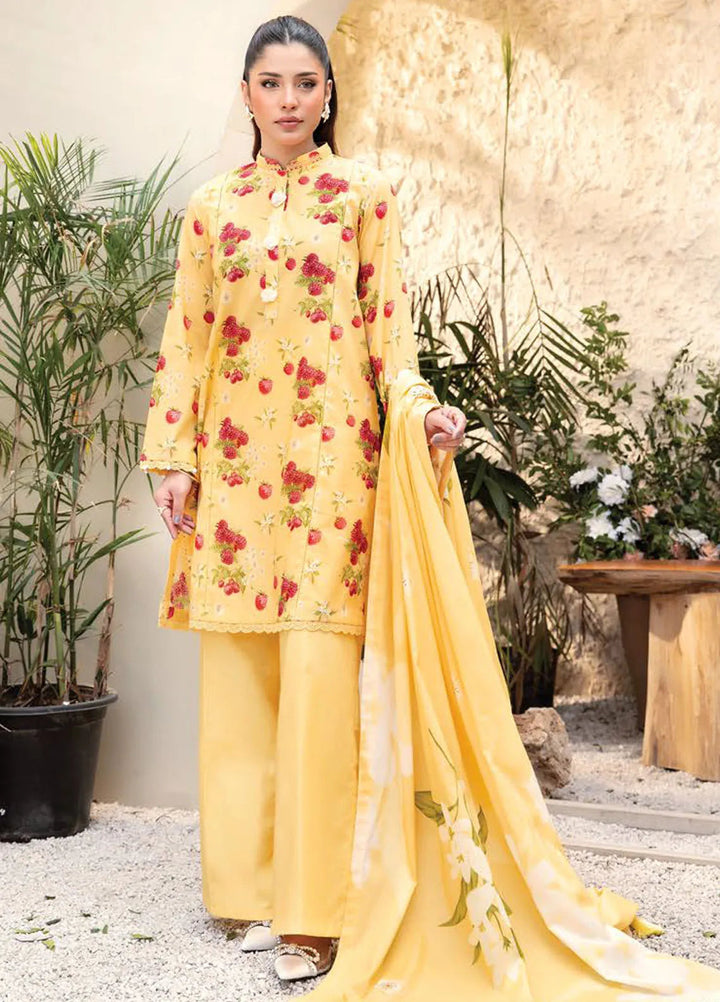 M basic Elaheh by Maria B Printed Lawn Suit Unstitched 3 Piece MB25EM D-06 - Summer Collection
