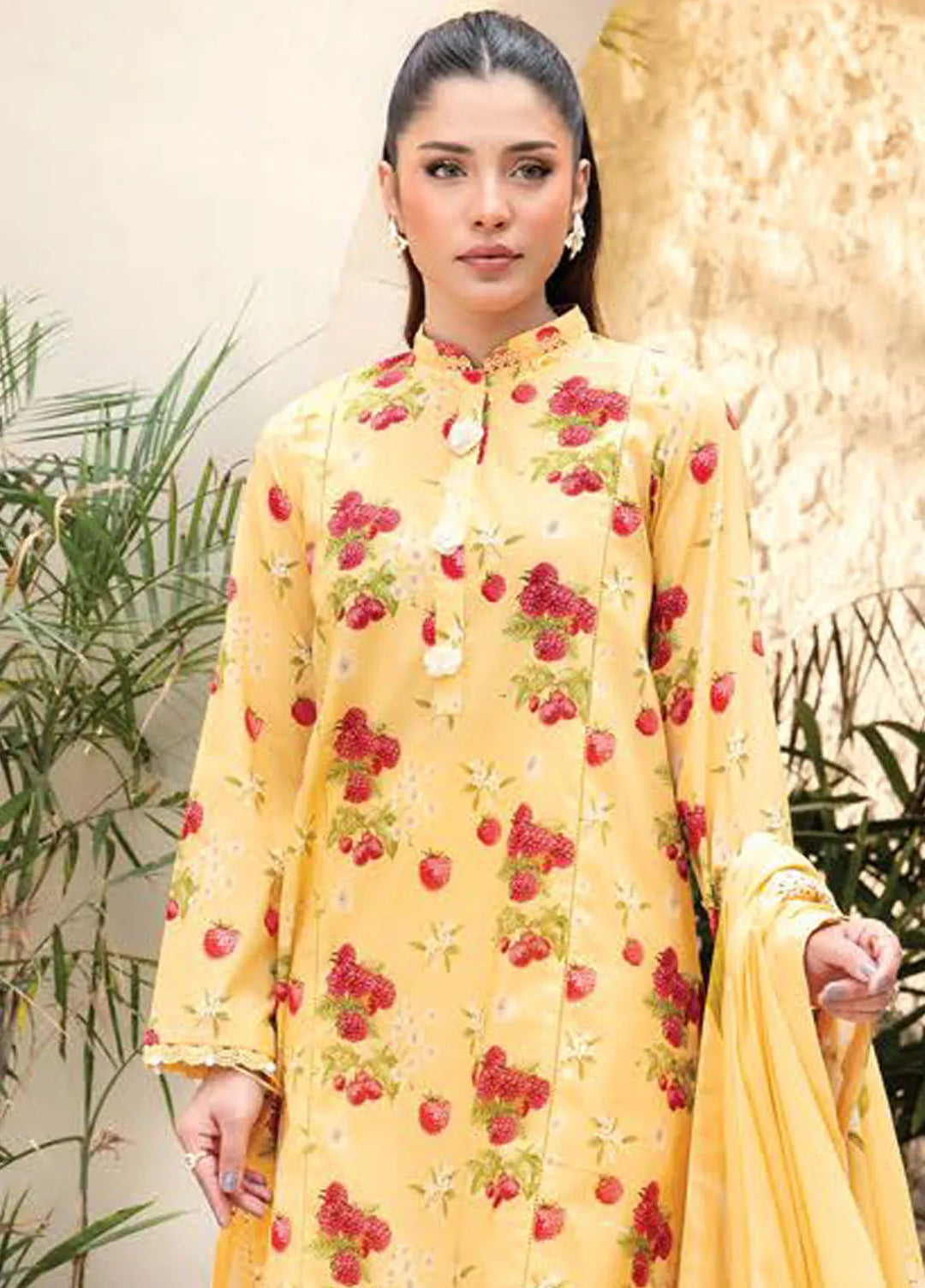 M basic Elaheh by Maria B Printed Lawn Suit Unstitched 3 Piece MB25EM D-06 - Summer Collection