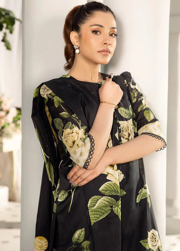 M basic Elaheh by Maria B Printed Lawn Suit Unstitched 3 Piece MB25EM D-07 - Summer Collection
