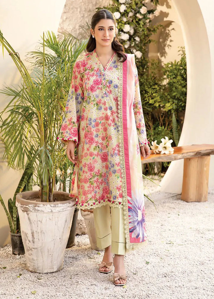 M basic Elaheh by Maria B Printed Lawn Suit Unstitched 3 Piece MB25EM D-11 - Summer Collection