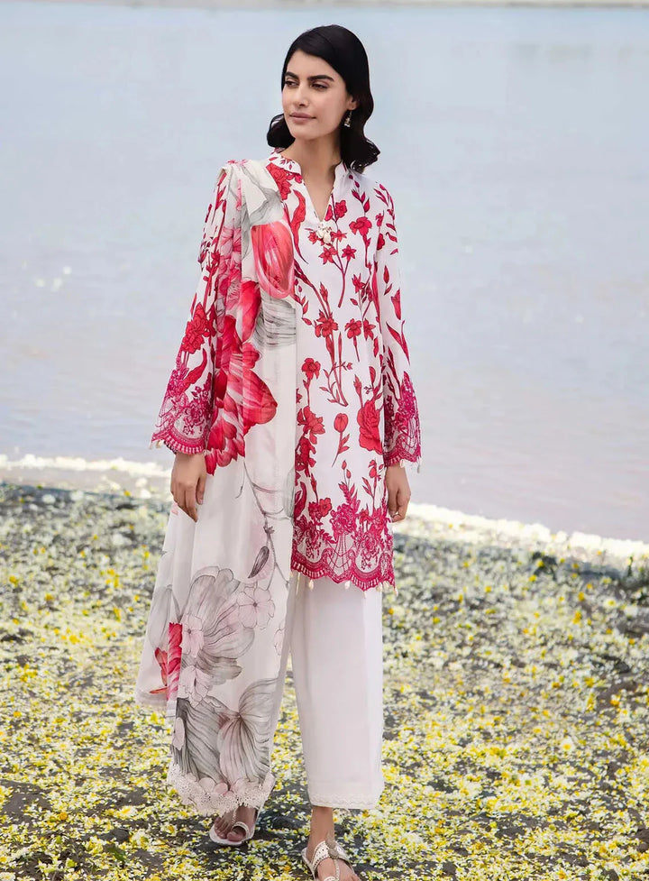 M Basics By Maria B Embroidered Lawn Suit Unstitched 3 Piece MB24M2 5A - Summer Collection