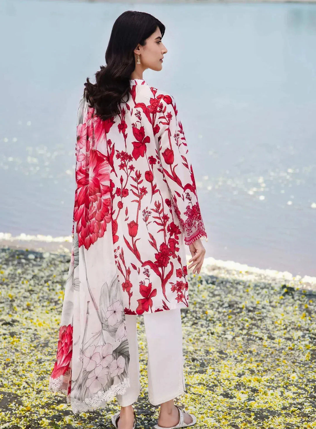 M Basics By Maria B Embroidered Lawn Suit Unstitched 3 Piece MB24M2 5A - Summer Collection