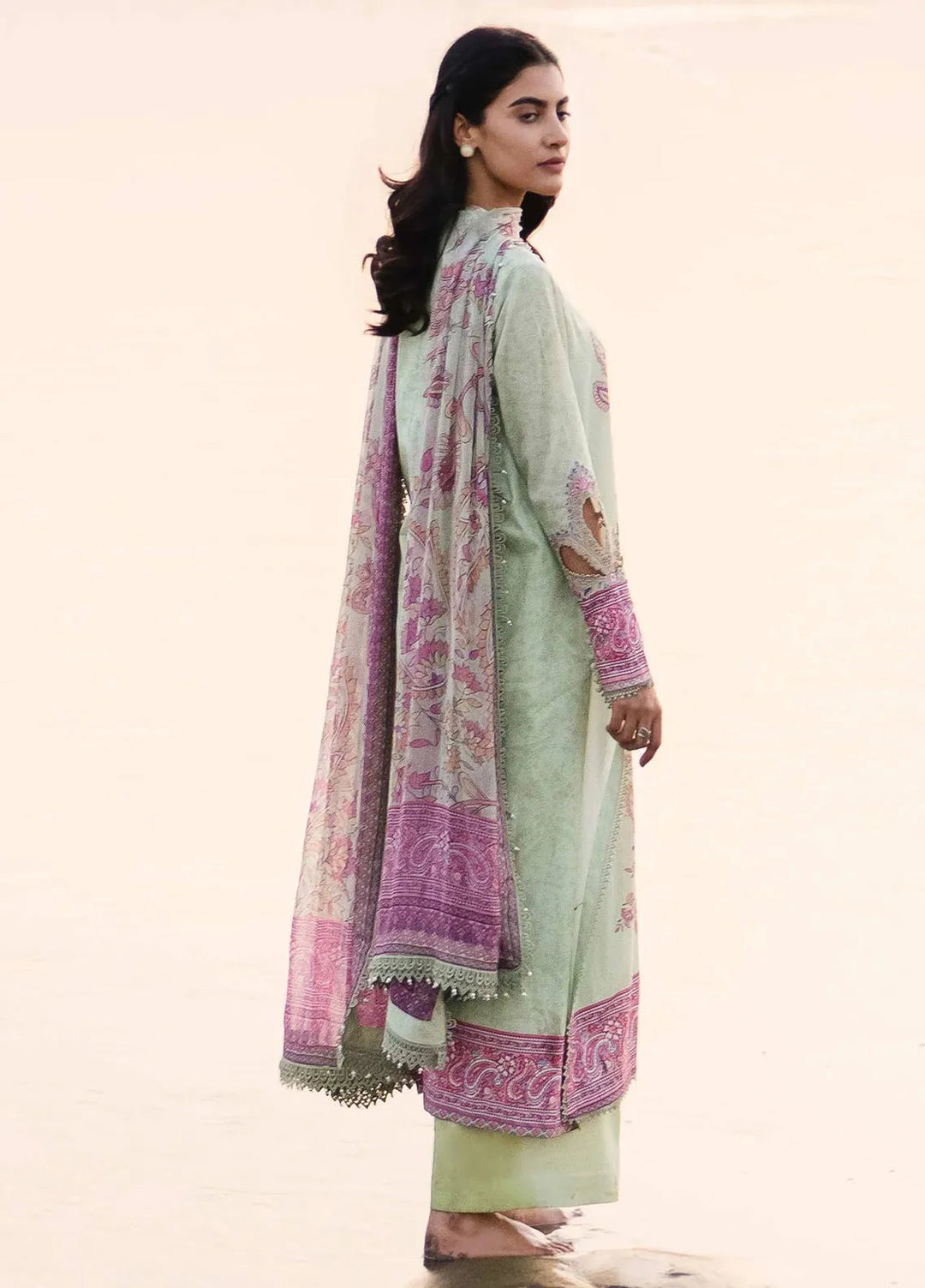 M Basics By Maria B Embroidered Lawn Suit Unstitched 3 Piece MB24M2 10A - Summer Collection