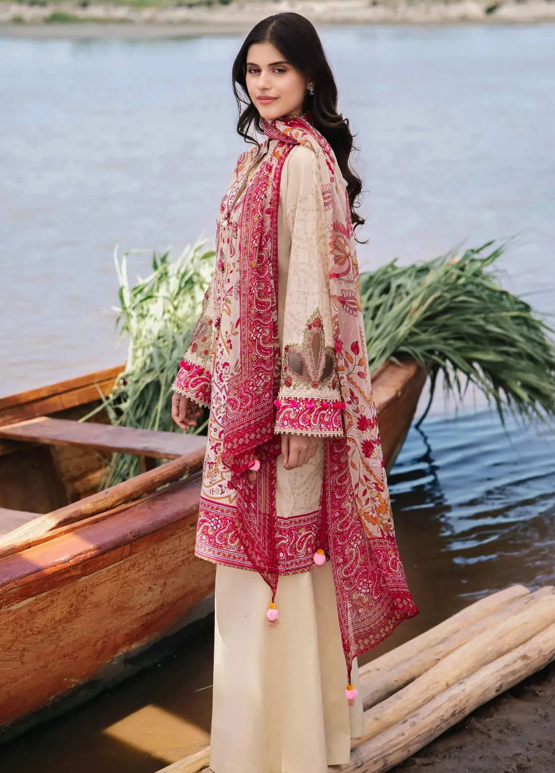M Basics By Maria B Embroidered Lawn Suit Unstitched 3 Piece MB24M2 10B - Summer Collection