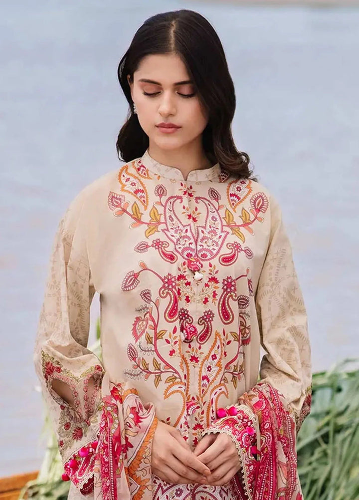 M Basics By Maria B Embroidered Lawn Suit Unstitched 3 Piece MB24M2 10B - Summer Collection