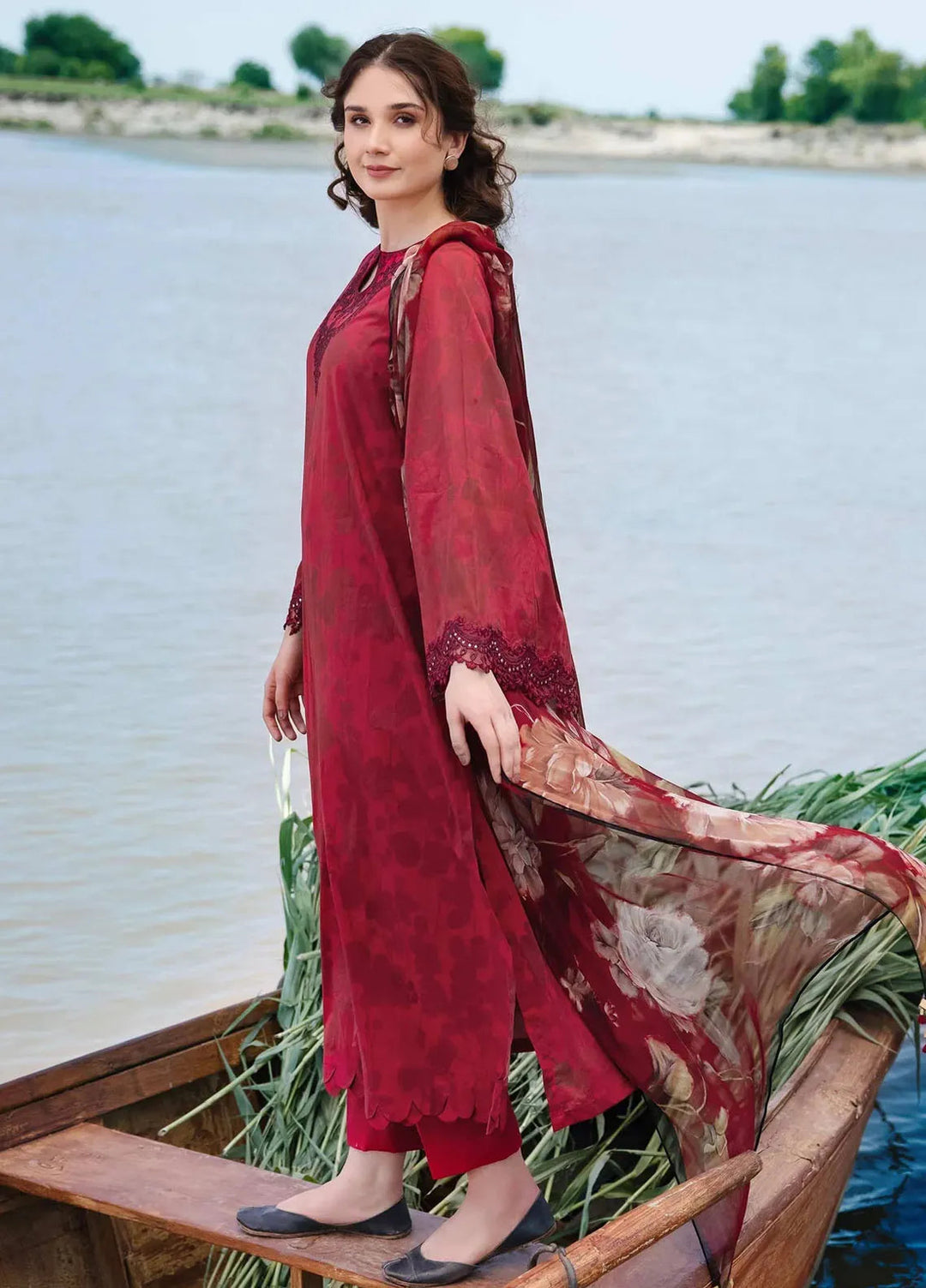 M Basics By Maria B Embroidered Lawn Suit Unstitched 3 Piece MB24M2 11A - Summer Collection