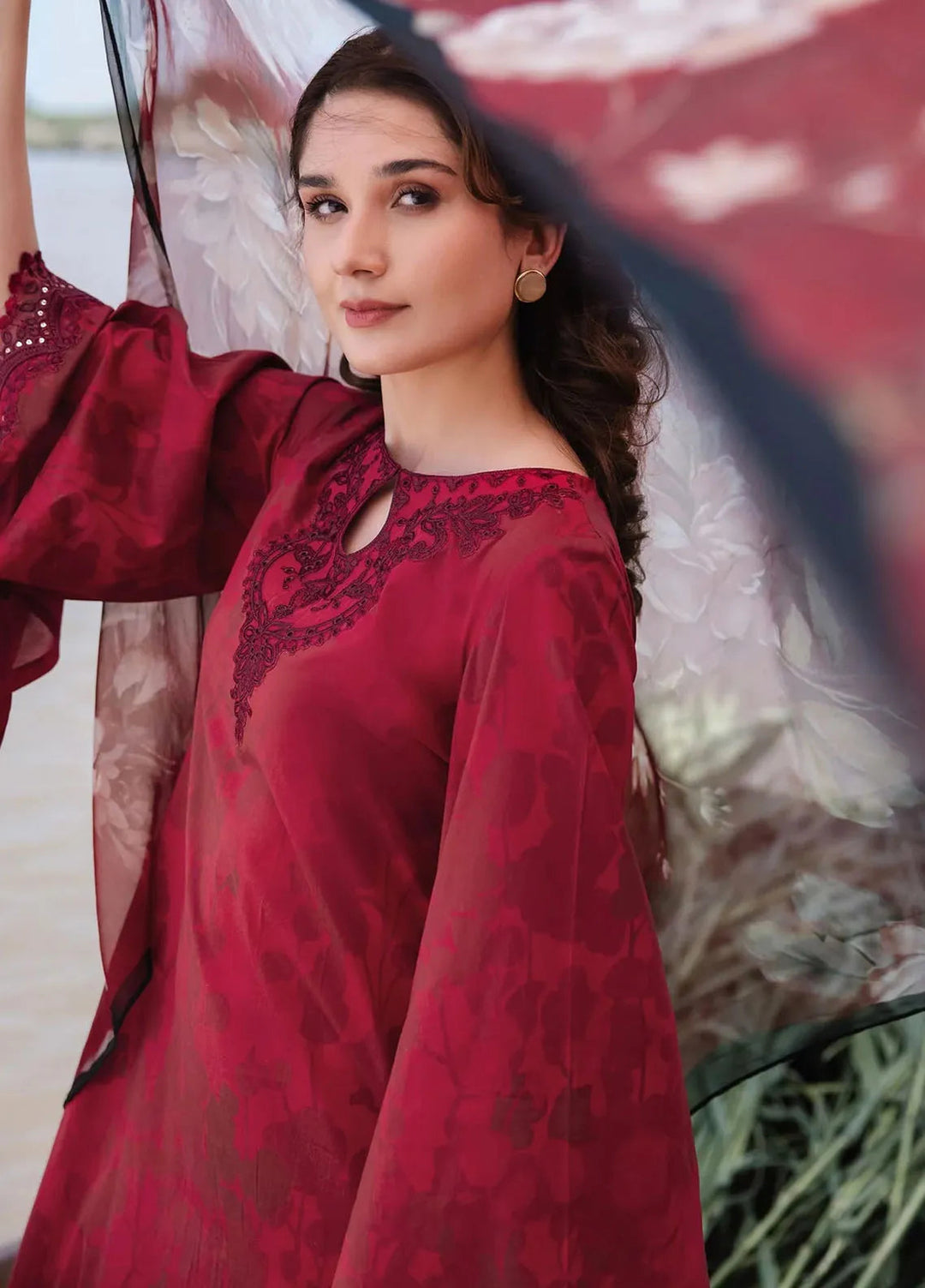 M Basics By Maria B Embroidered Lawn Suit Unstitched 3 Piece MB24M2 11A - Summer Collection