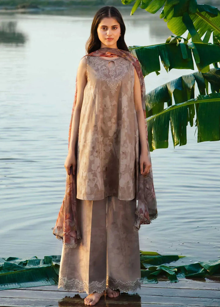 M Basics By Maria B Embroidered Lawn Suit Unstitched 3 Piece MB24M2 11B - Summer Collection