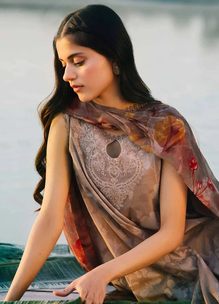 M Basics By Maria B Embroidered Lawn Suit Unstitched 3 Piece MB24M2 11B - Summer Collection