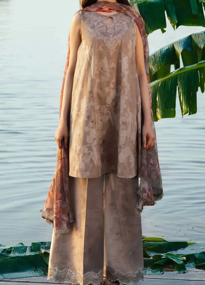 M Basics By Maria B Embroidered Lawn Suit Unstitched 3 Piece MB24M2 11B - Summer Collection