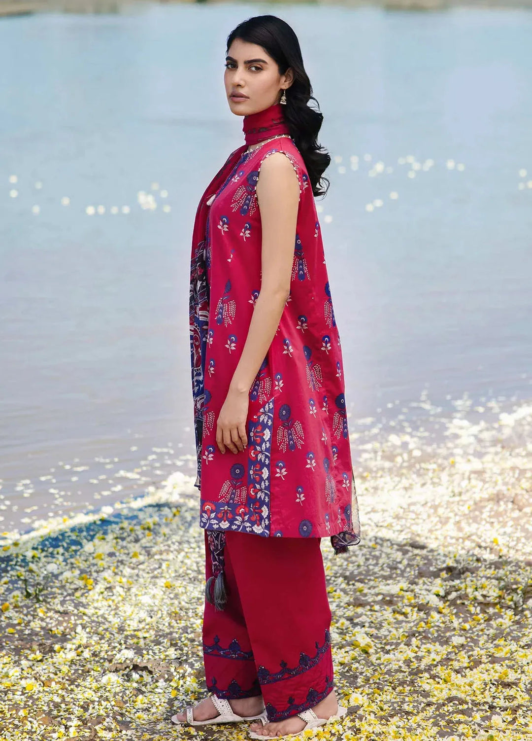 M Basics By Maria B Embroidered Lawn Suit Unstitched 3 Piece MB24M2 12B - Summer Collection