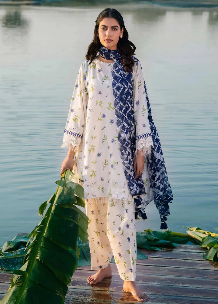 M Basics By Maria B Embroidered Lawn Suit Unstitched 3 Piece MB24M2 1A - Summer Collection