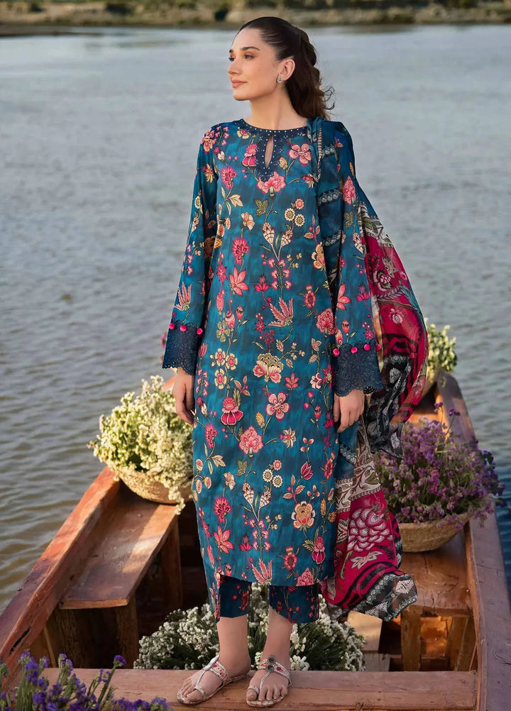 M Basics By Maria B Embroidered Lawn Suit Unstitched 3 Piece MB24M2 2A - Summer Collection