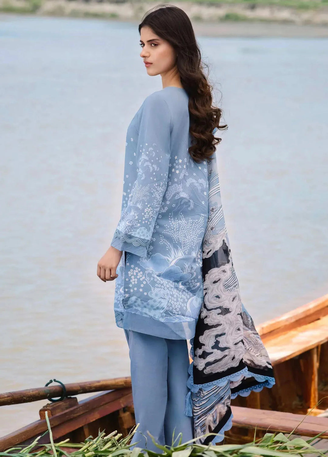 M Basics By Maria B Embroidered Lawn Suit Unstitched 3 Piece MB24M2 3A - Summer Collection