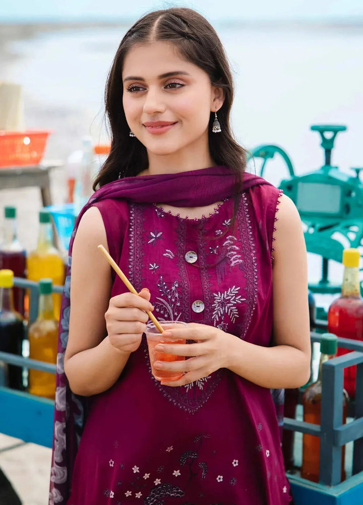 M Basics By Maria B Embroidered Lawn Suit Unstitched 3 Piece MB24M2 3B - Summer Collection