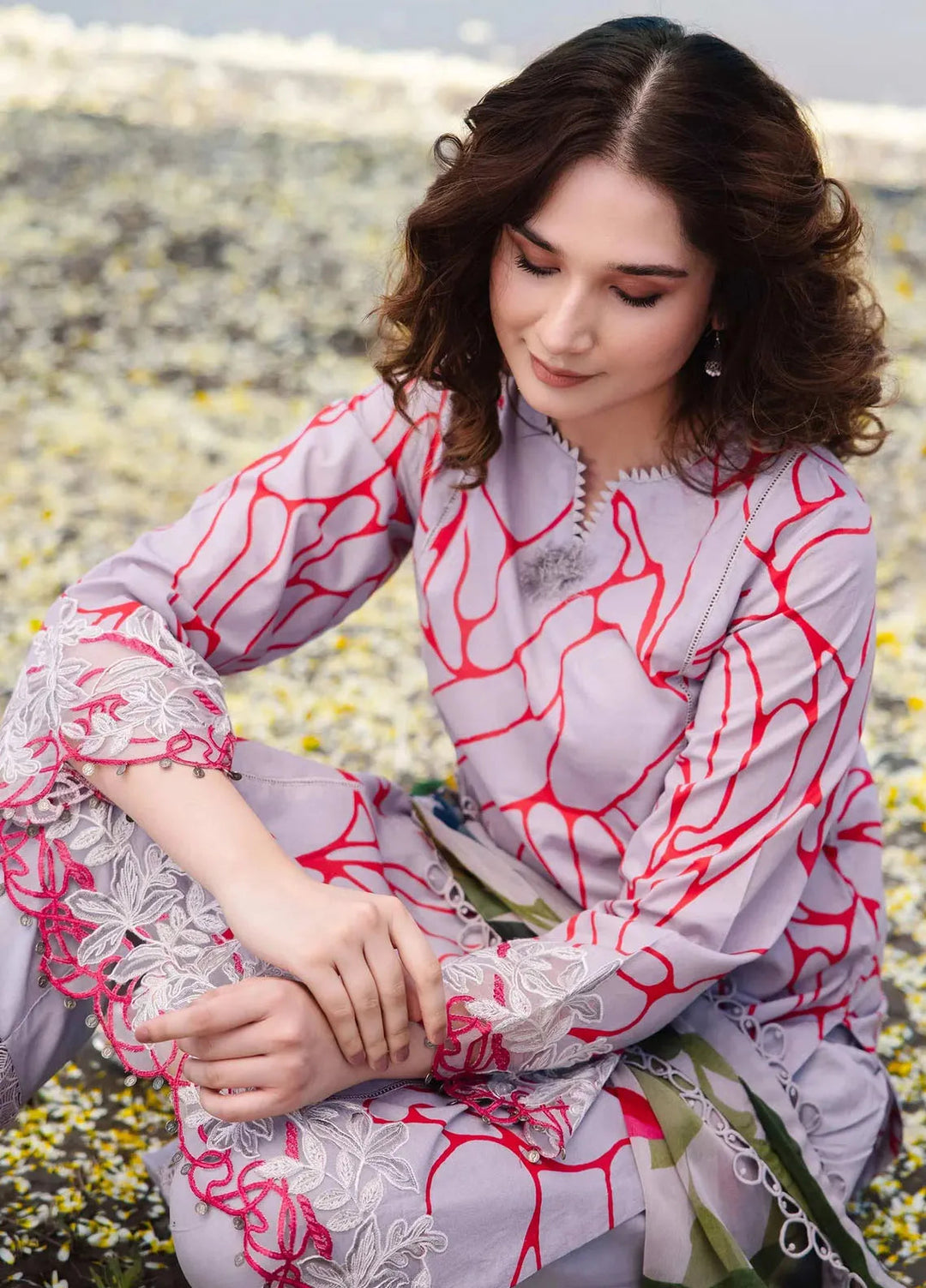 M Basics By Maria B Embroidered Lawn Suit Unstitched 3 Piece MB24M2 4A - Summer Collection