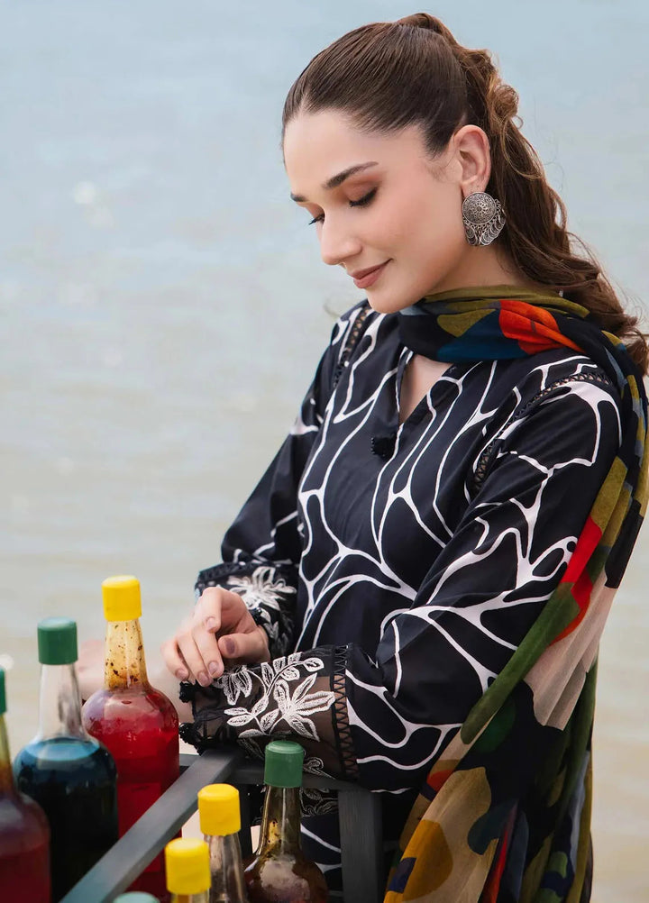 M Basics By Maria B Embroidered Lawn Suit Unstitched 3 Piece MB24M2 4B - Summer Collection