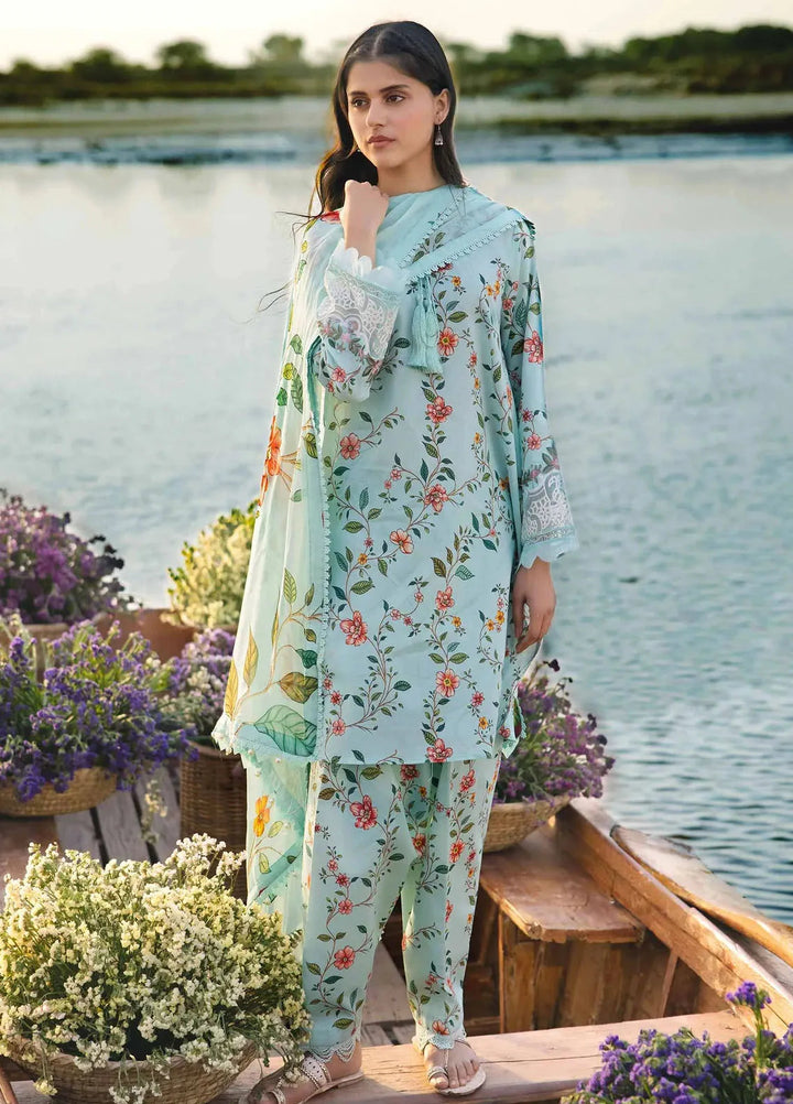M Basics By Maria B Embroidered Lawn Suit Unstitched 3 Piece MB24M2 6B - Summer Collection