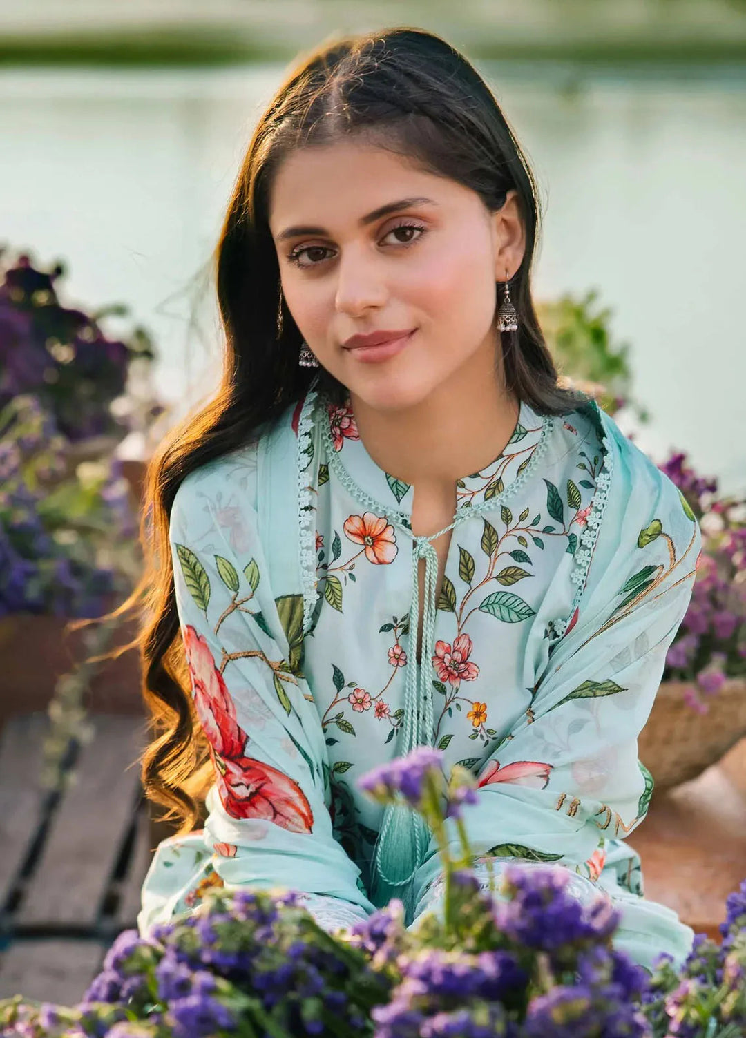 M Basics By Maria B Embroidered Lawn Suit Unstitched 3 Piece MB24M2 6B - Summer Collection
