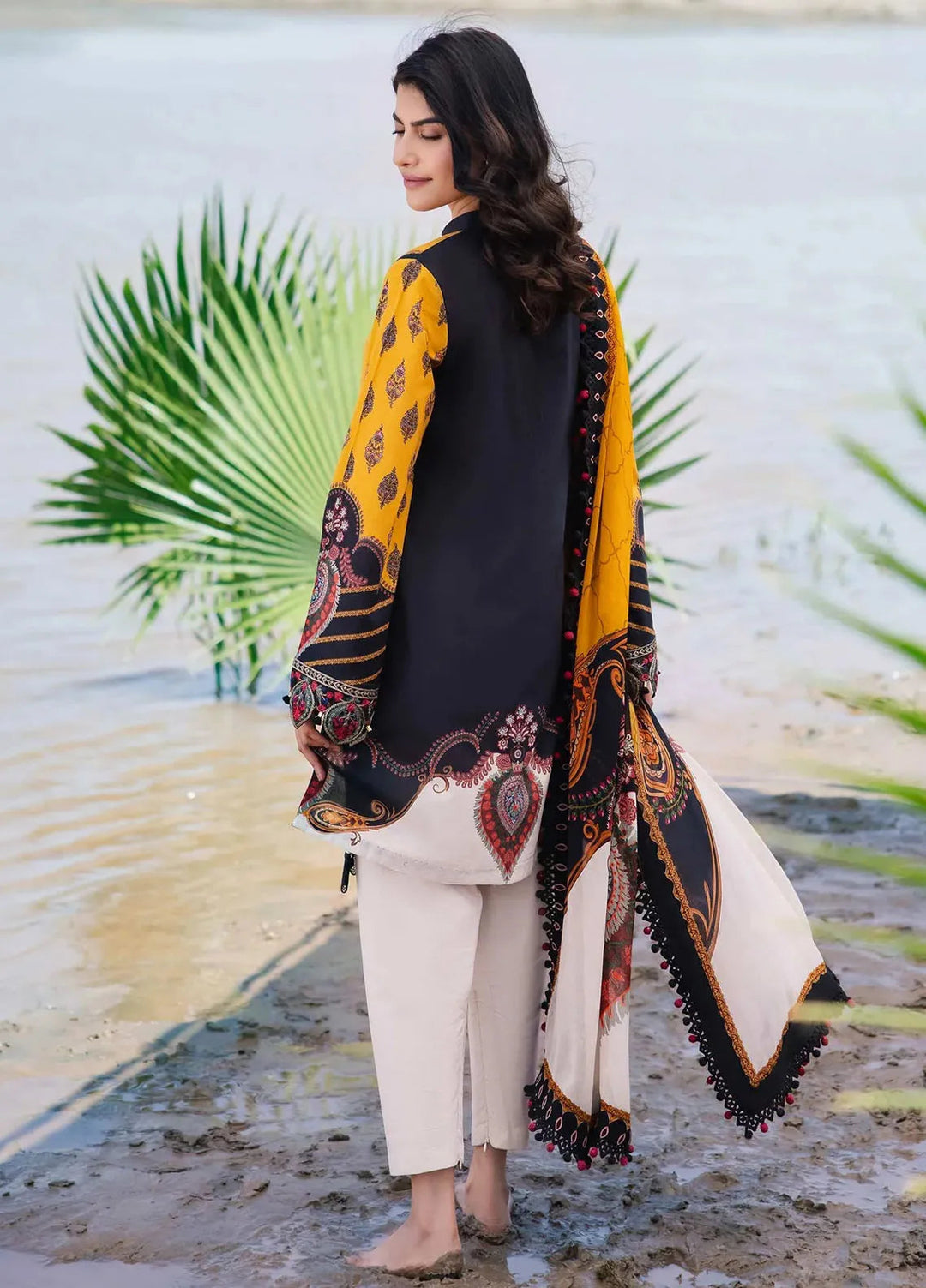 M Basics By Maria B Embroidered Lawn Suit Unstitched 3 Piece MB24M2 7B - Summer Collection