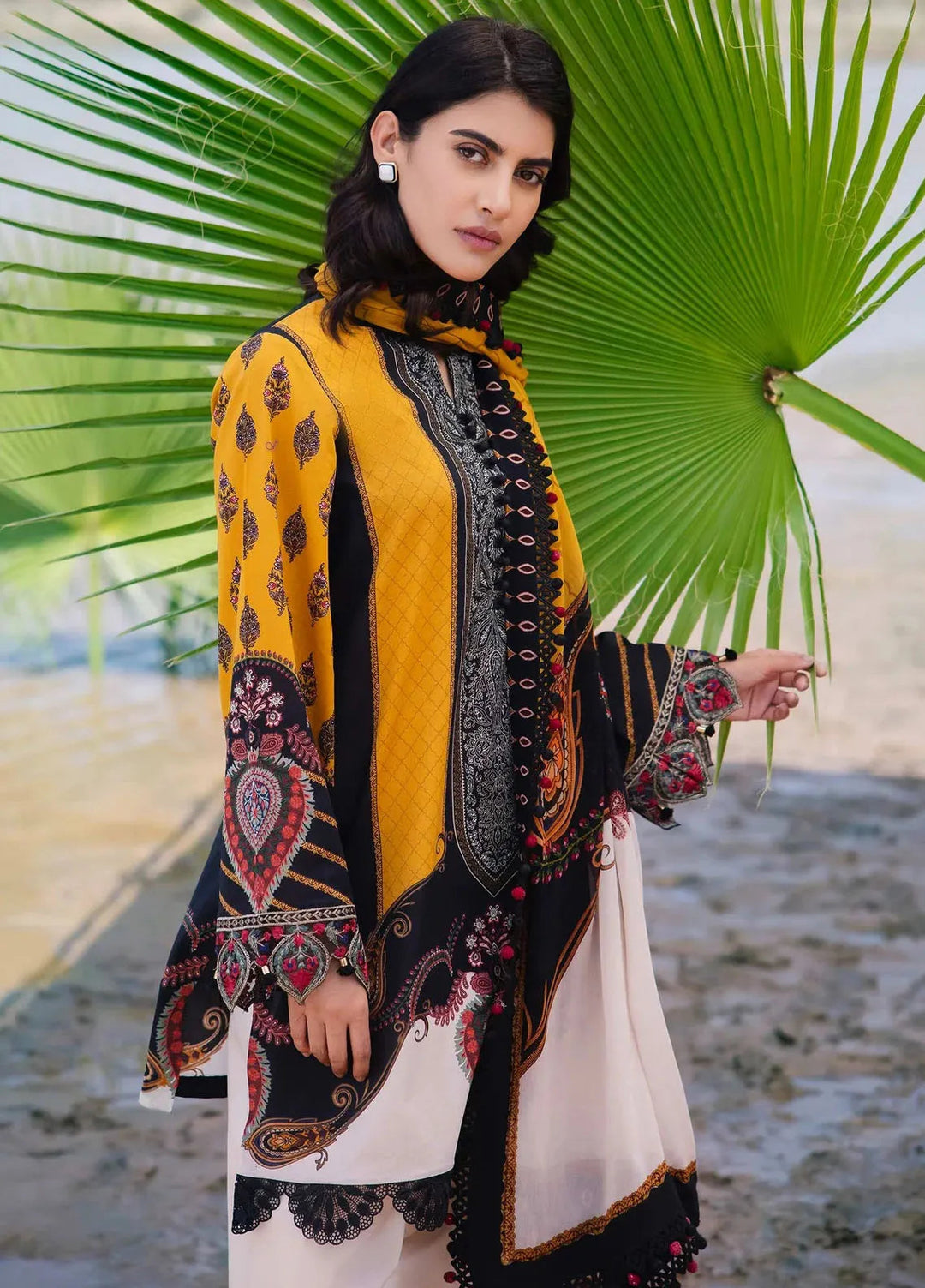 M Basics By Maria B Embroidered Lawn Suit Unstitched 3 Piece MB24M2 7B - Summer Collection