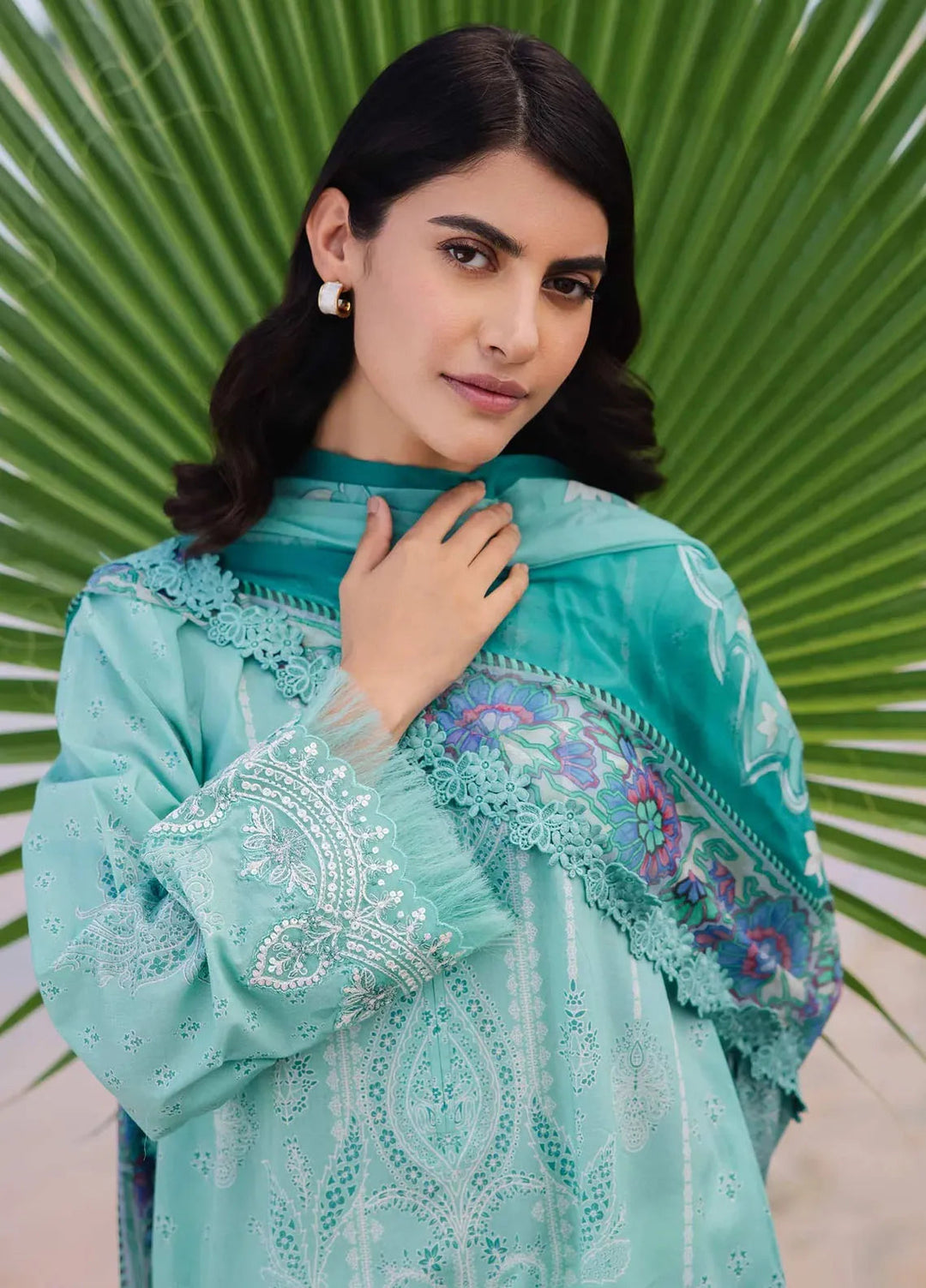 M Basics By Maria B Embroidered Lawn Suit Unstitched 3 Piece MB24M2 8A - Summer Collection