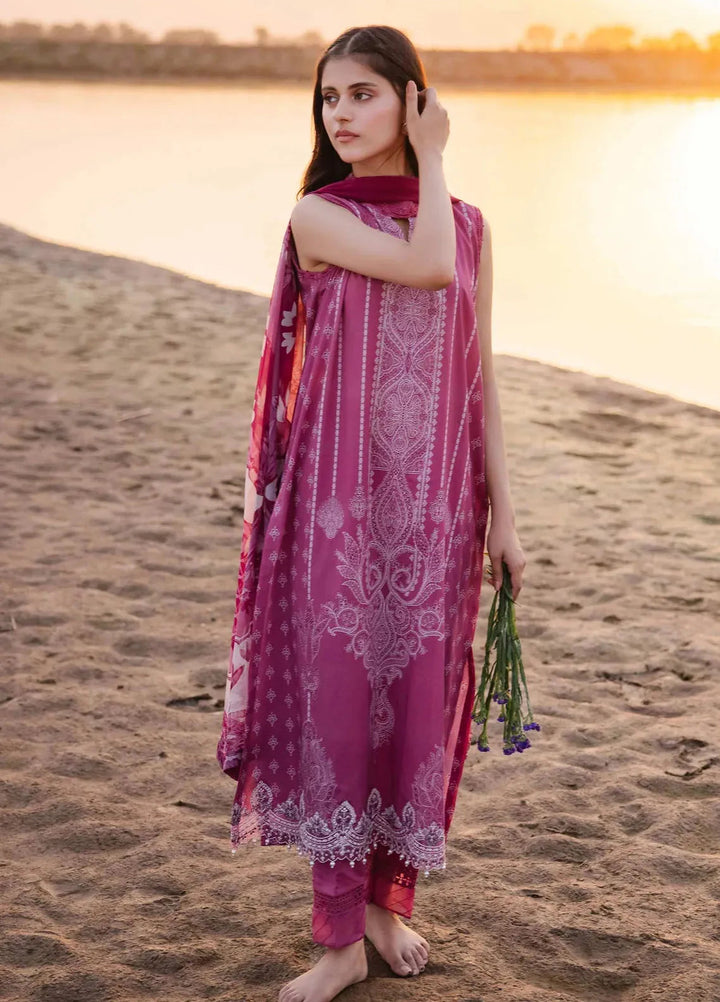 M Basics By Maria B Embroidered Lawn Suit Unstitched 3 Piece MB24M2 8B - Summer Collection