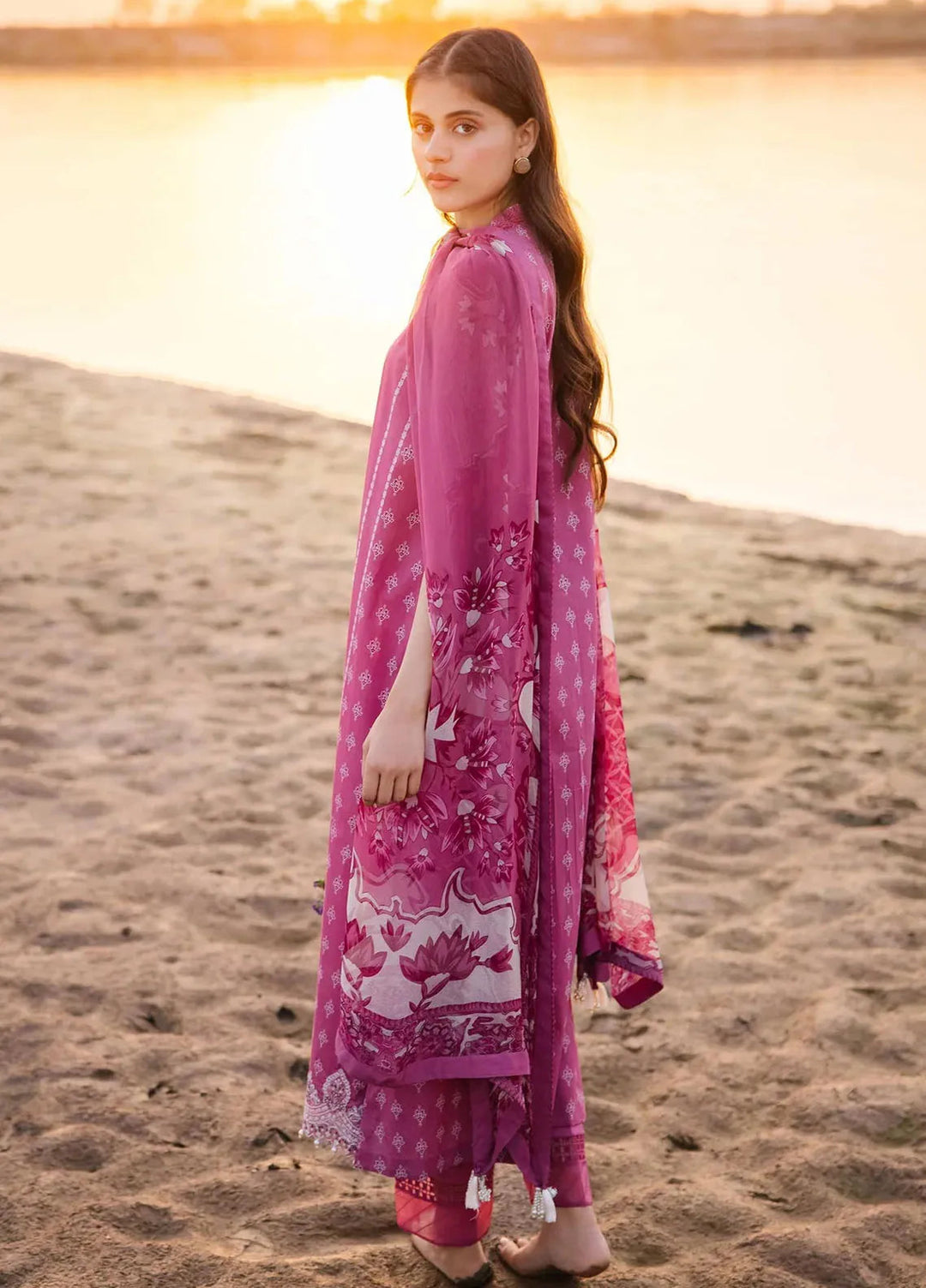 M Basics By Maria B Embroidered Lawn Suit Unstitched 3 Piece MB24M2 8B - Summer Collection