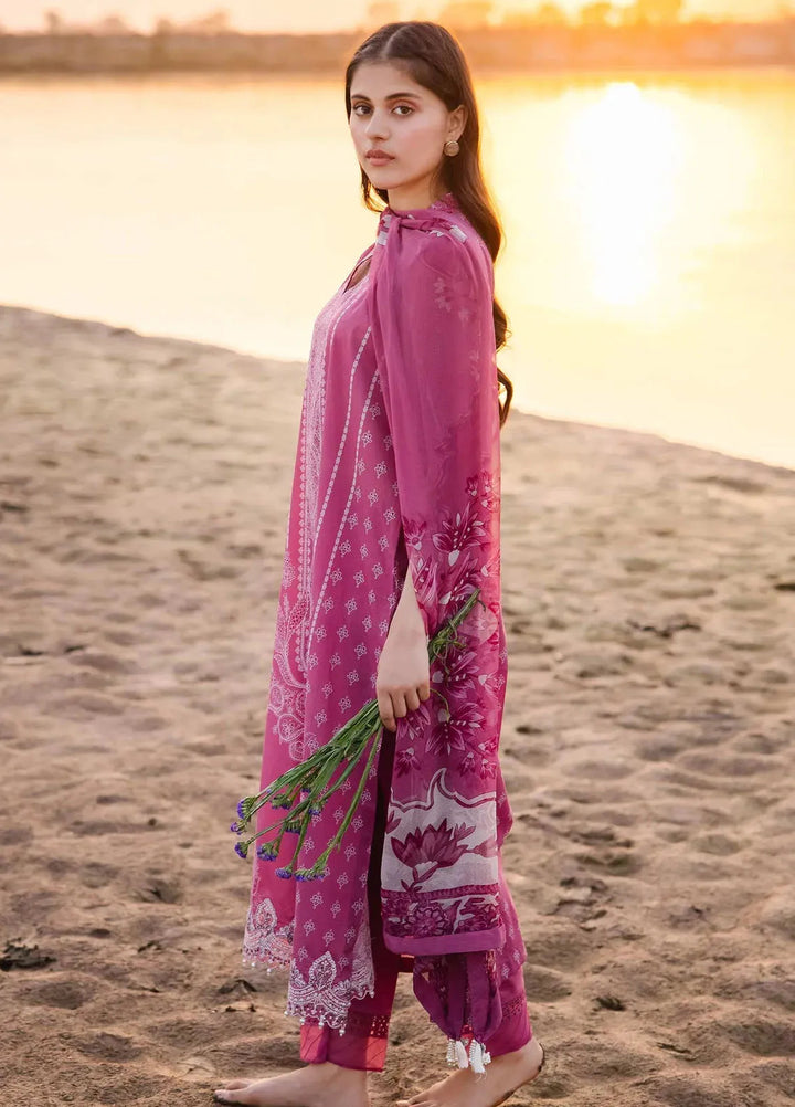 M Basics By Maria B Embroidered Lawn Suit Unstitched 3 Piece MB24M2 8B - Summer Collection