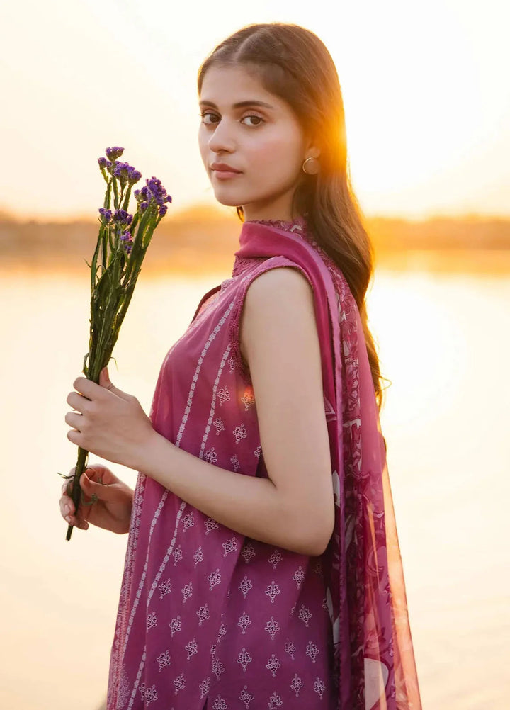 M Basics By Maria B Embroidered Lawn Suit Unstitched 3 Piece MB24M2 8B - Summer Collection