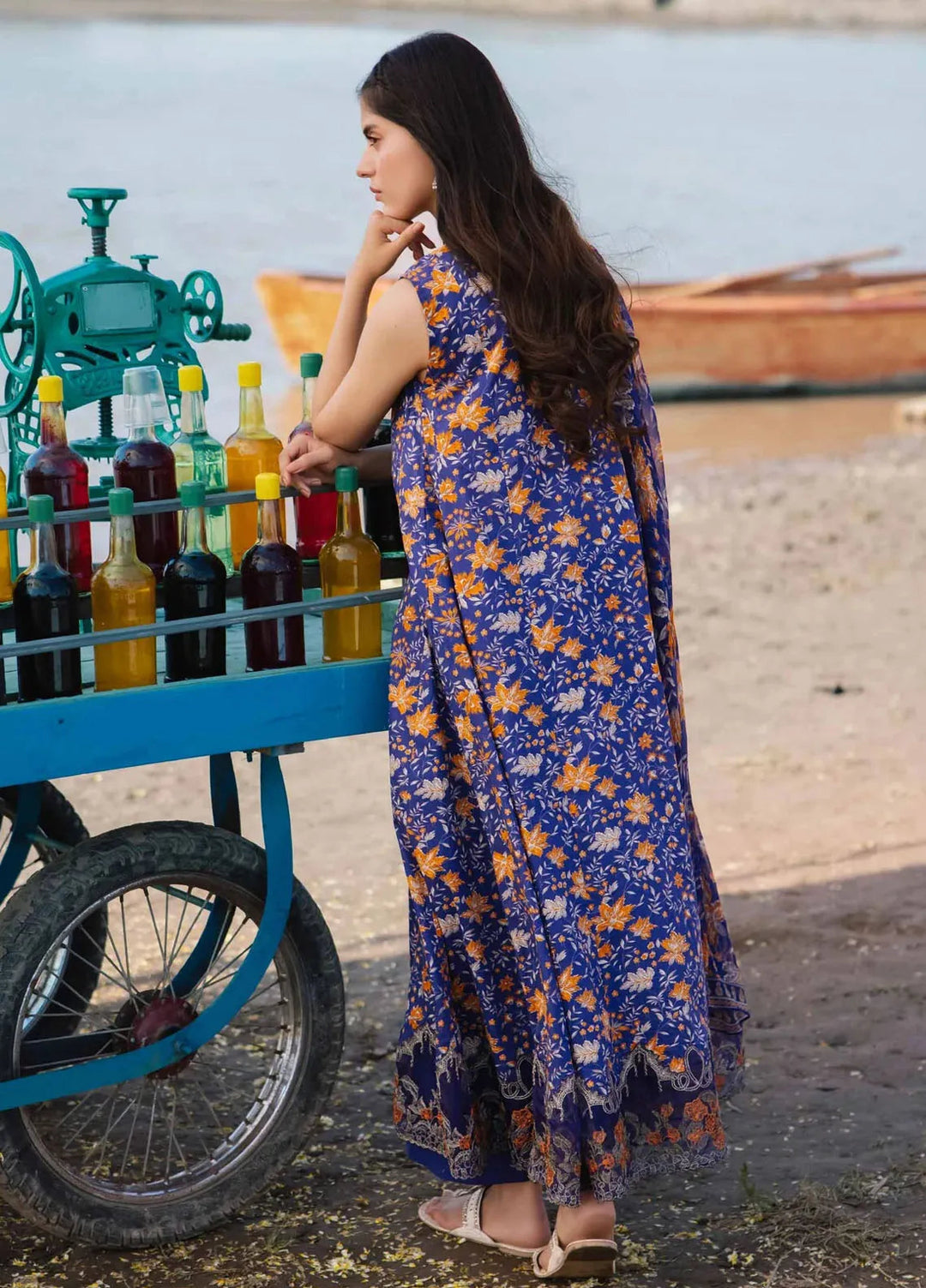 M Basics By Maria B Embroidered Lawn Suit Unstitched 3 Piece MB24M2 9B - Summer Collection