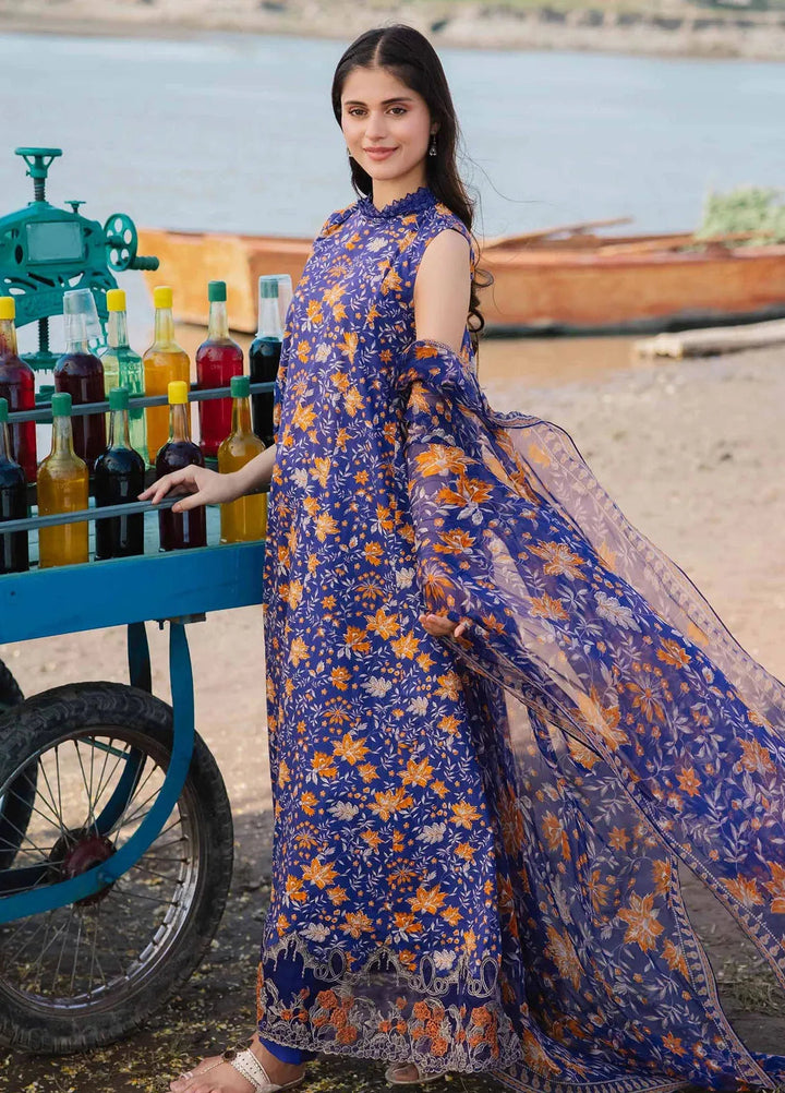 M Basics By Maria B Embroidered Lawn Suit Unstitched 3 Piece MB24M2 9B - Summer Collection