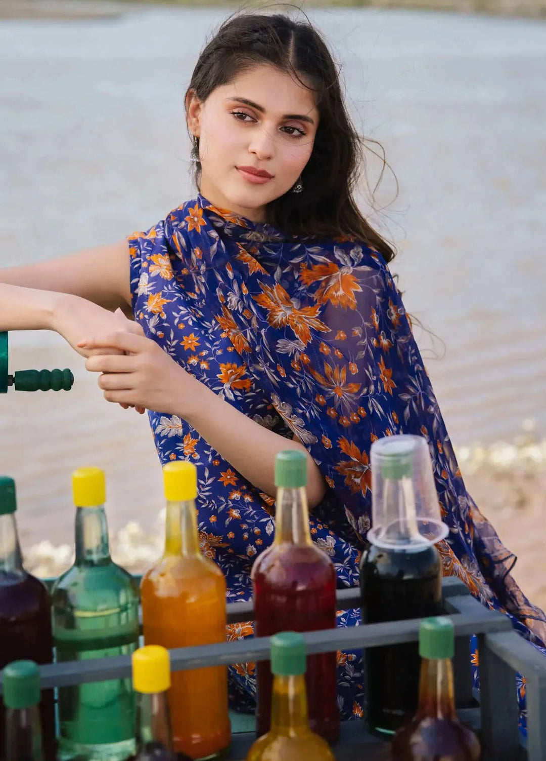 M Basics By Maria B Embroidered Lawn Suit Unstitched 3 Piece MB24M2 9B - Summer Collection