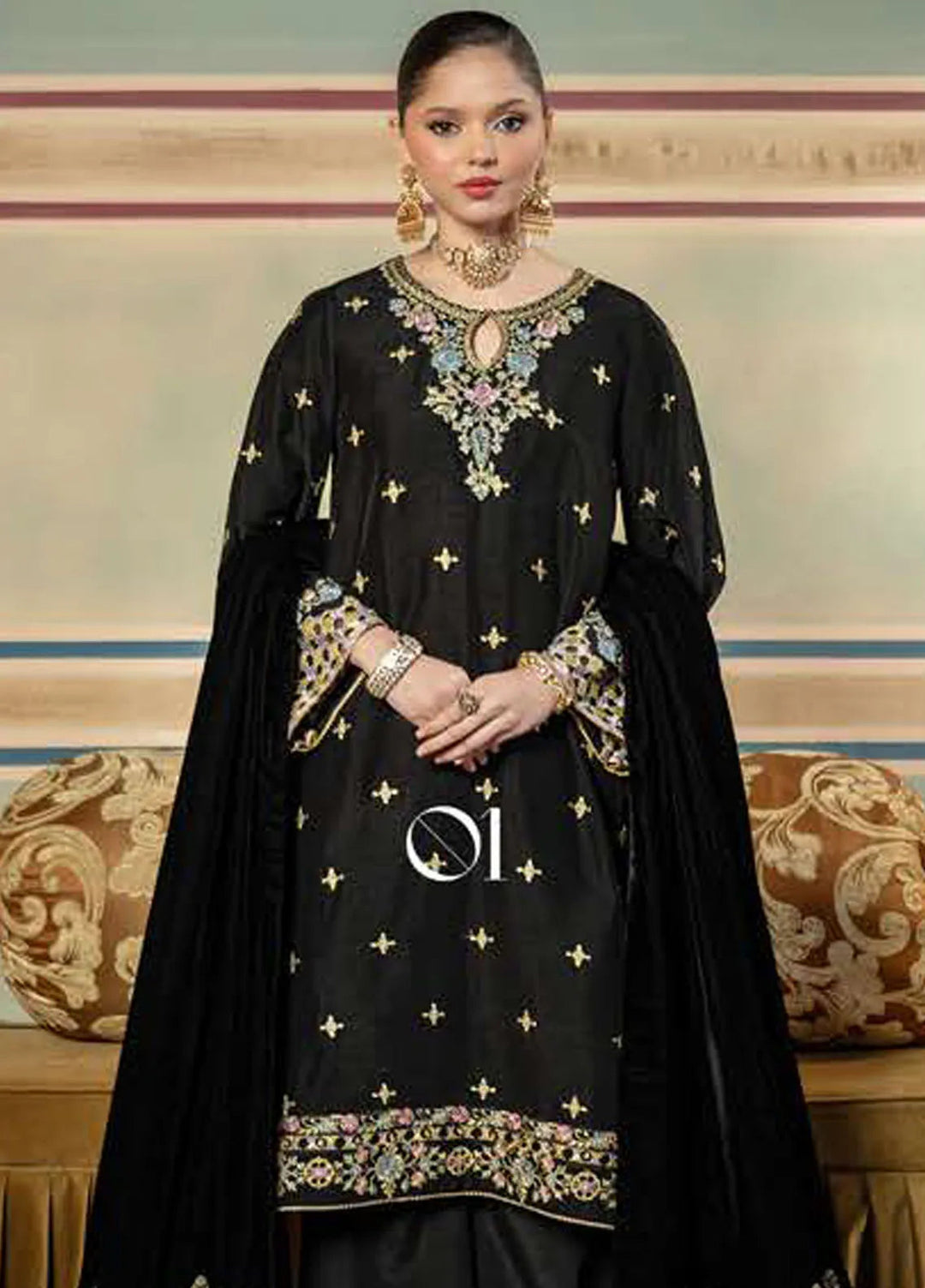 M Basics by Maria B Embroidered Suits Unstitched 3 Piece MB24UF D-01 - Festive Collection