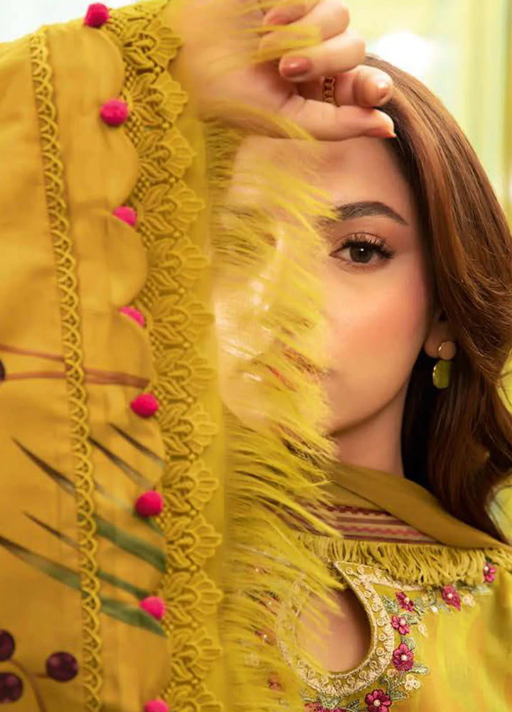 M Basics by Maria B Printed Lawn Suit Unstitched 3 Piece MB25BL D-10A - Summer Collection