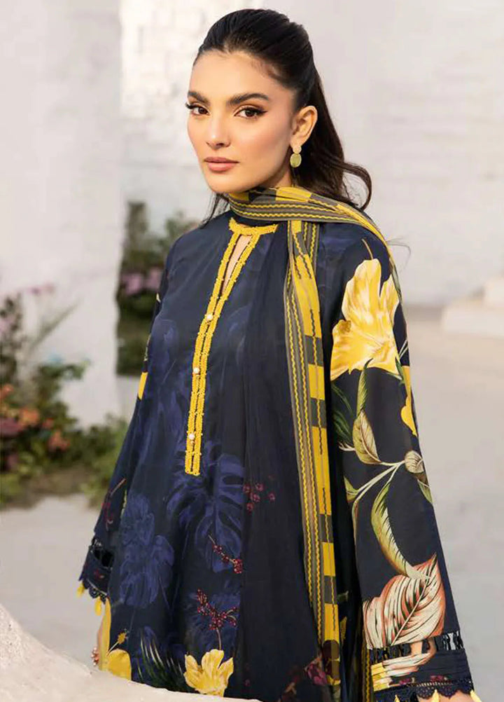 M Basics by Maria B Printed Lawn Suit Unstitched 3 Piece MB25BL D-10B - Summer Collection