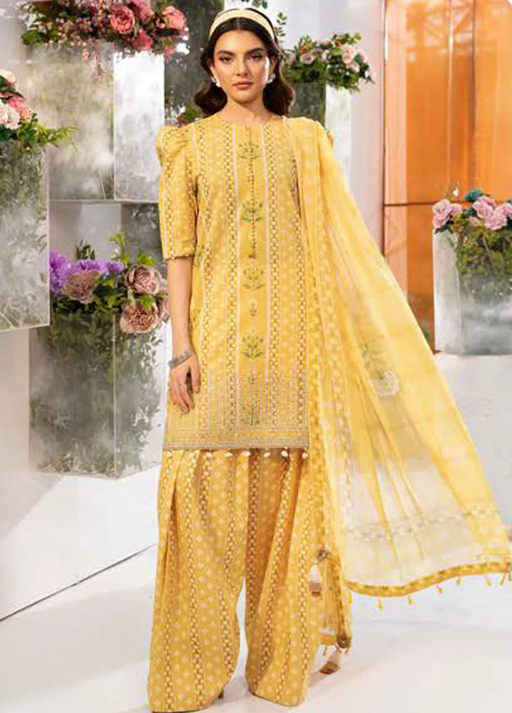 M Basics by Maria B Printed Lawn Suit Unstitched 3 Piece MB25BL D-11A - Summer Collection