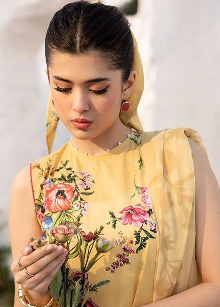 M Basics by Maria B Printed Lawn Suit Unstitched 3 Piece MB25BL D-12A - Summer Collection