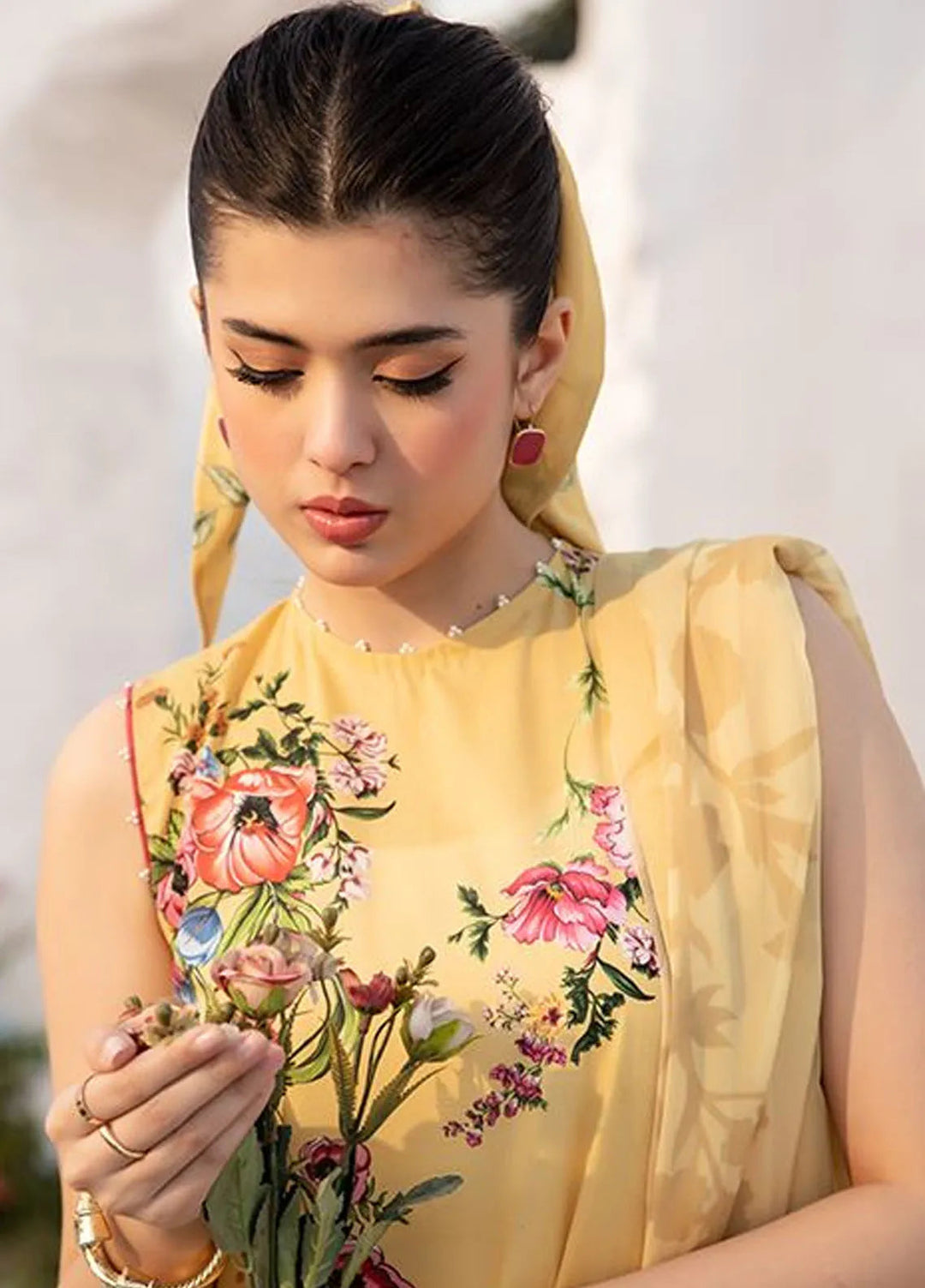 M Basics by Maria B Printed Lawn Suit Unstitched 3 Piece MB25BL D-12A - Summer Collection