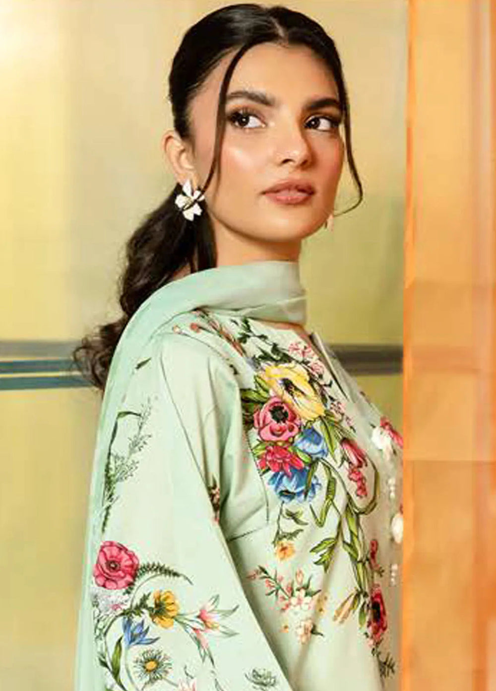 M Basics by Maria B Printed Lawn Suit Unstitched 3 Piece MB25BL D-12B - Summer Collection