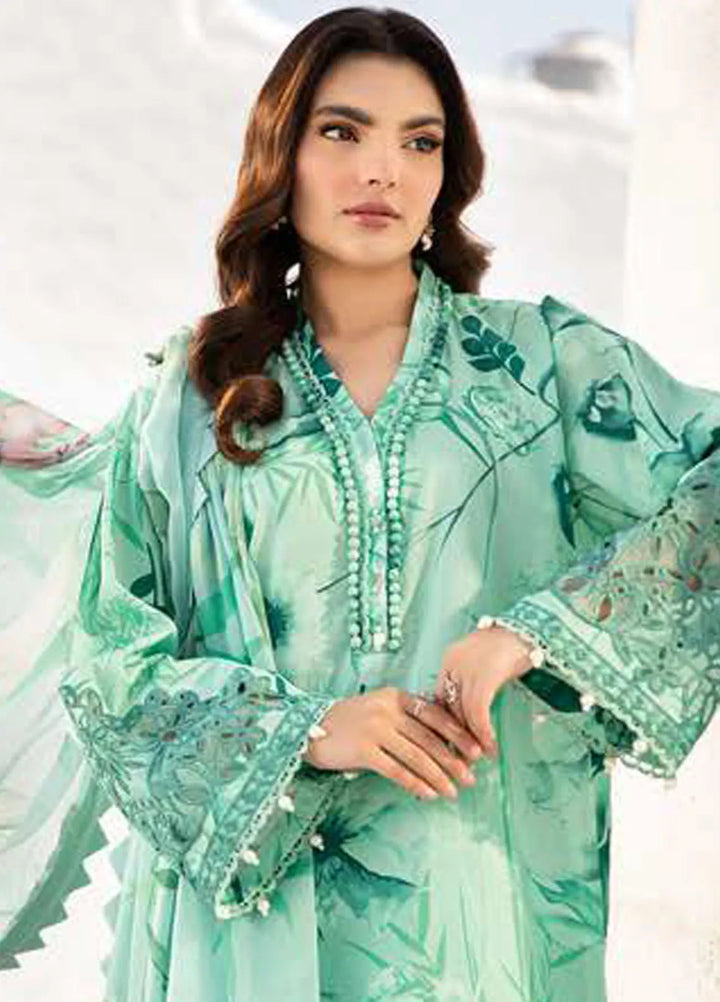 M Basics by Maria B Printed Lawn Suit Unstitched 3 Piece MB25BL D-13A - Summer Collection