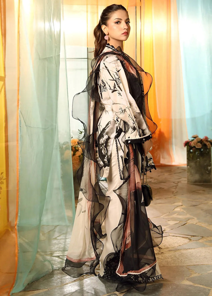 M Basics by Maria B Printed Lawn Suit Unstitched 3 Piece MB25BL D-13B - Summer Collection