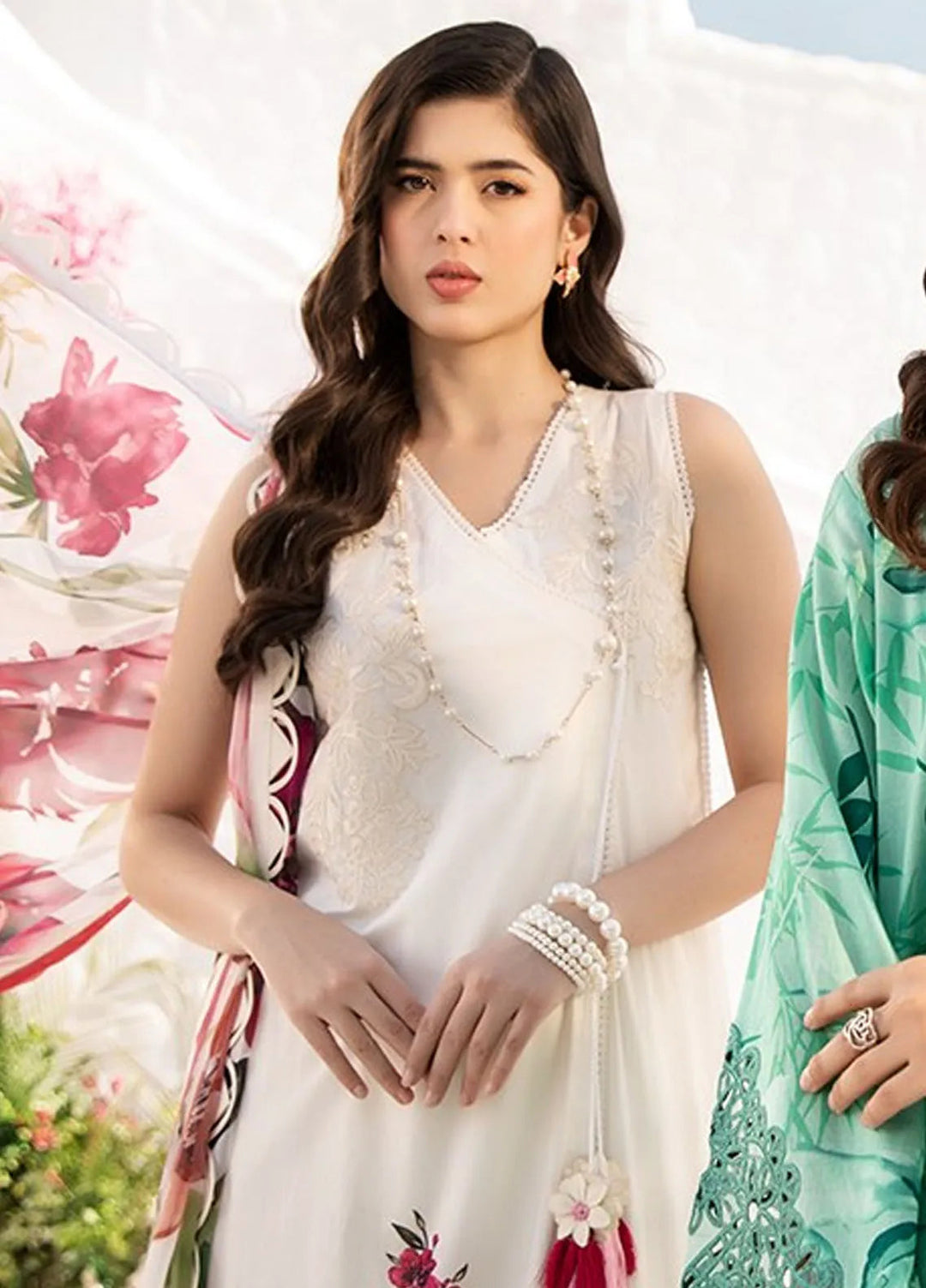 M Basics by Maria B Printed Lawn Suit Unstitched 3 Piece MB25BL D-1B - Summer Collection