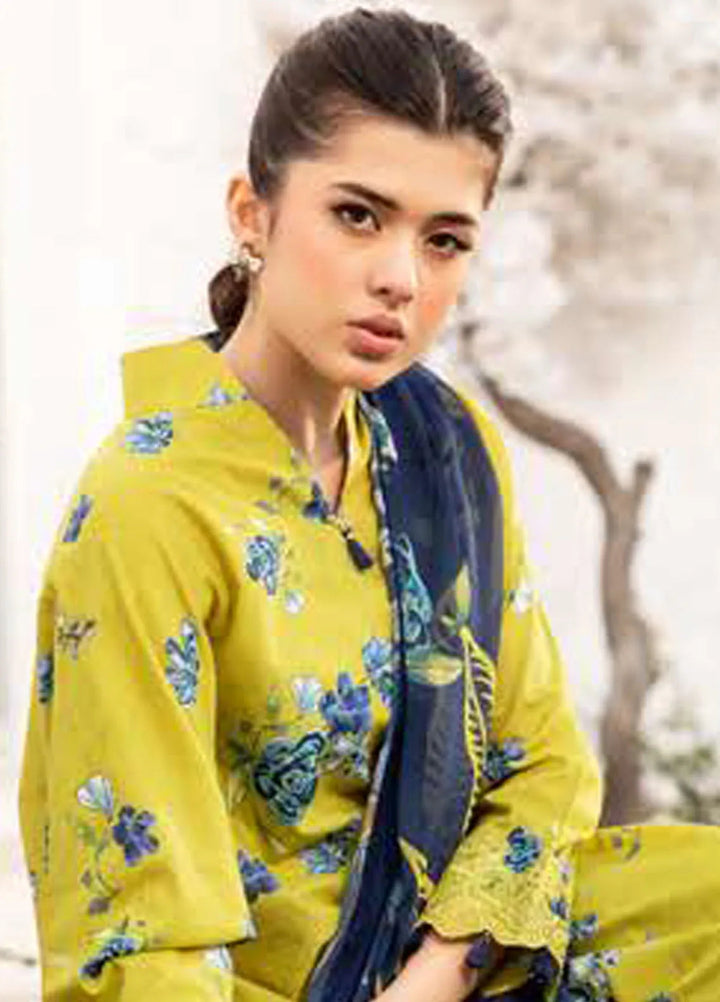 M Basics by Maria B Printed Lawn Suit Unstitched 3 Piece MB25BL D-2A - Summer Collection
