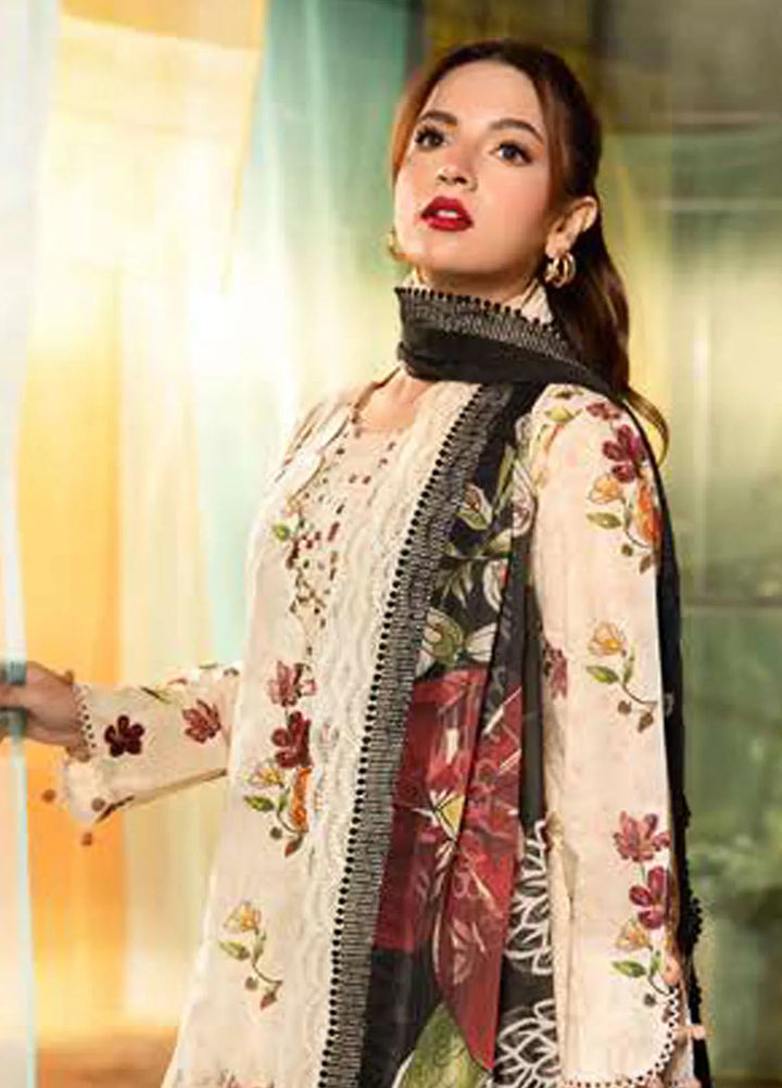 M Basics by Maria B Printed Lawn Suit Unstitched 3 Piece MB25BL D-2B - Summer Collection