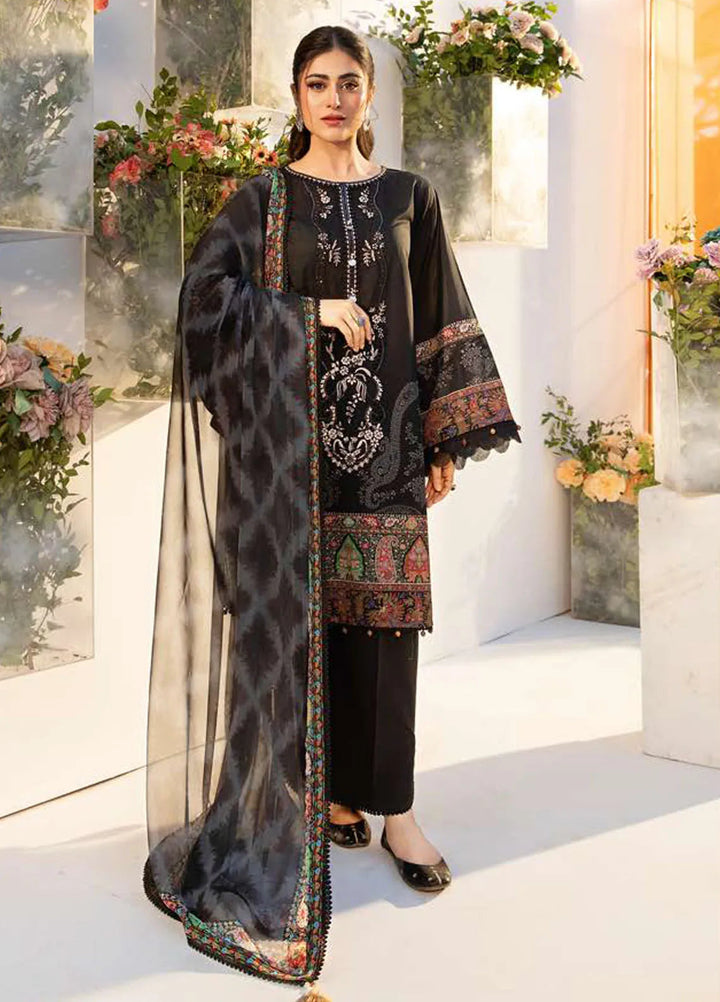 M Basics by Maria B Printed Lawn Suit Unstitched 3 Piece MB25BL D-3A - Summer Collection