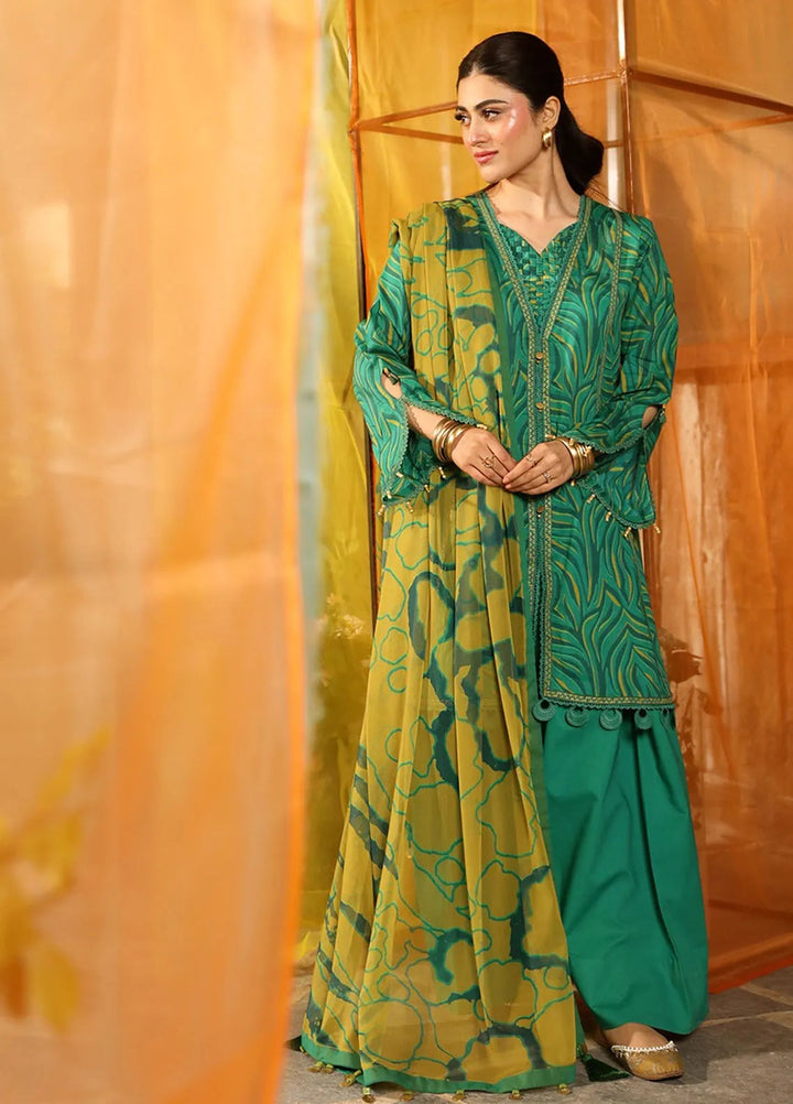 M Basics by Maria B Printed Lawn Suit Unstitched 3 Piece MB25BL D-4A - Summer Collection