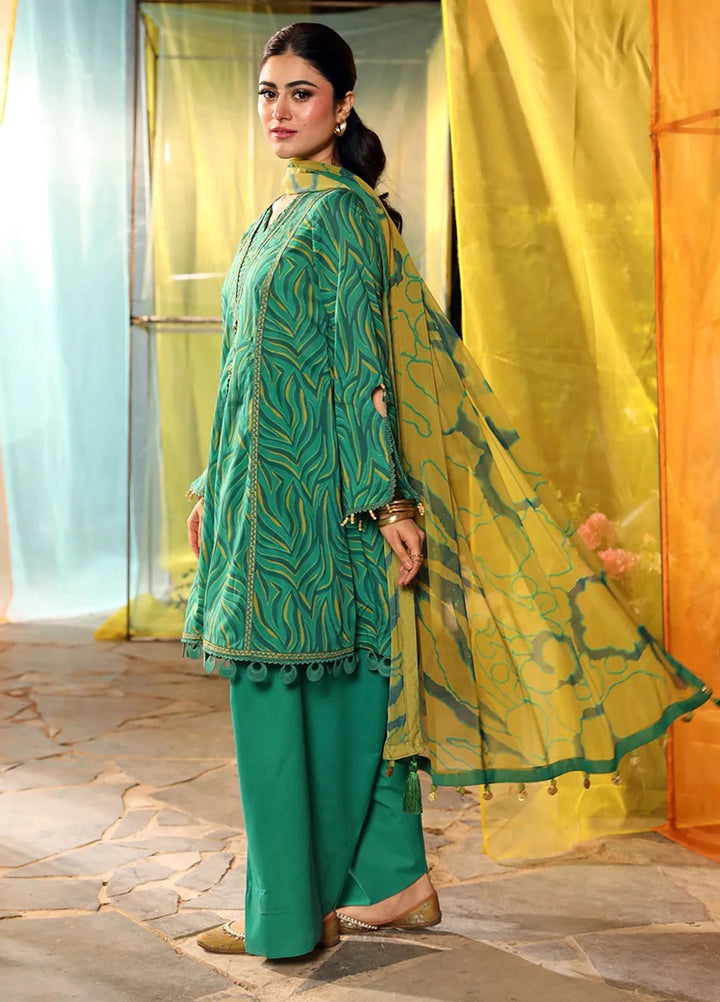 M Basics by Maria B Printed Lawn Suit Unstitched 3 Piece MB25BL D-4A - Summer Collection