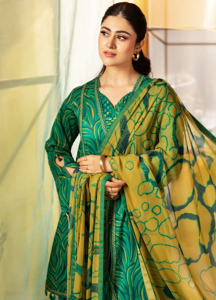 M Basics by Maria B Printed Lawn Suit Unstitched 3 Piece MB25BL D-4A - Summer Collection